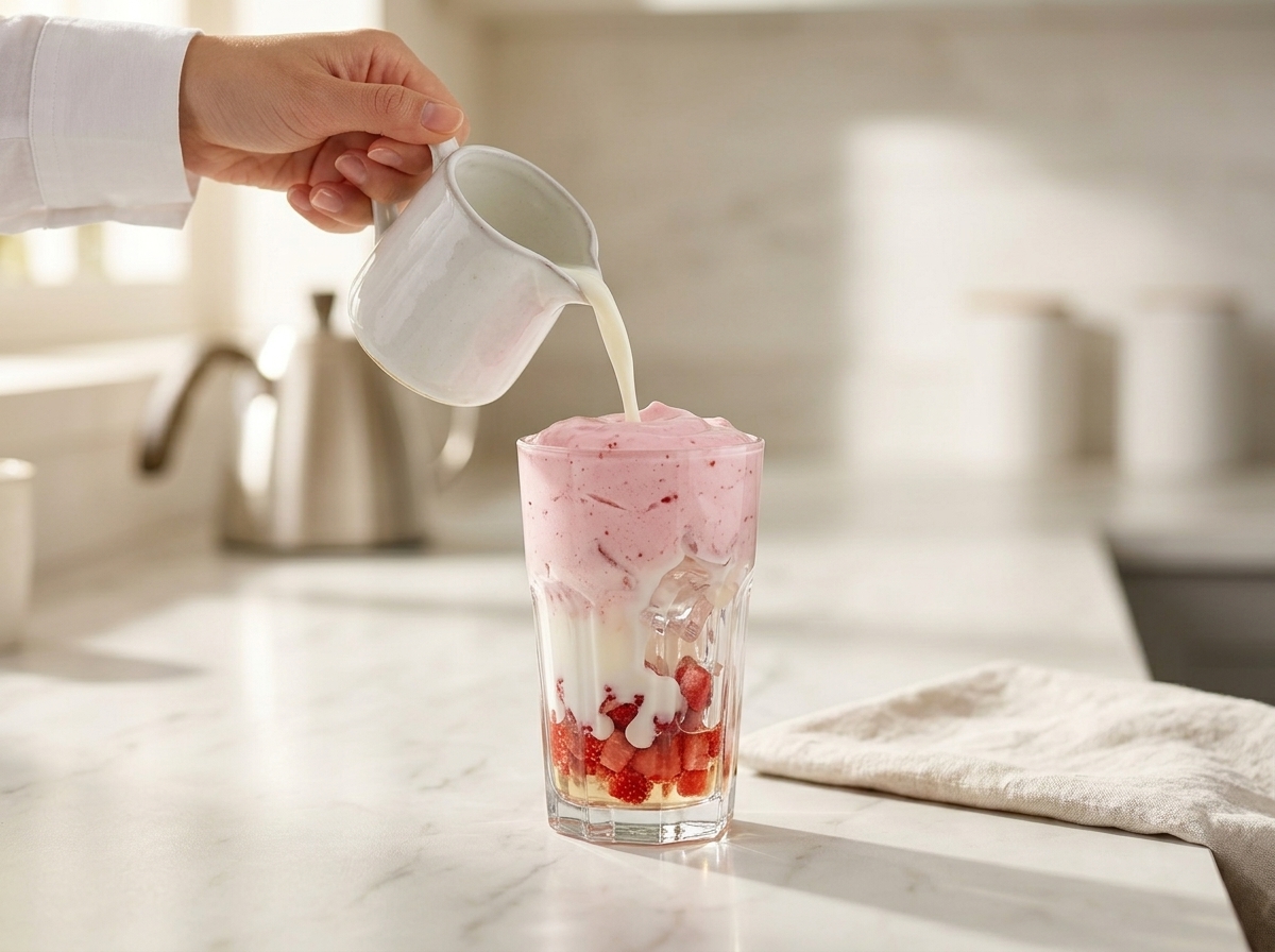 ストロベリークラウド抹茶ラテの作り方3